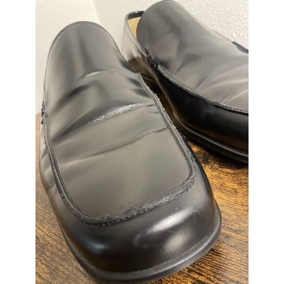 VINTAGE Coach Jerry Loafers Men’s 47 Black Leather Slip On Shoes Made Italy 13